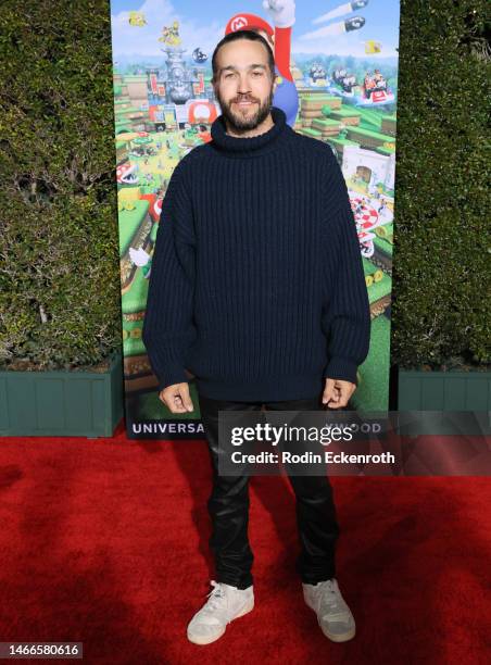 Pete Wentz attends the "SUPER NINTENDO WORLD" welcome celebration at Universal Studios Hollywood on February 15, 2023 in Universal City, California.