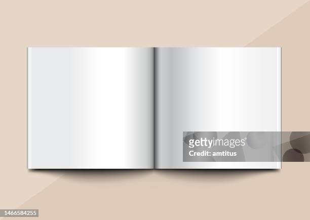 hochglanzbuch öffnen - book mockup stock-grafiken, -clipart, -cartoons und -symbole