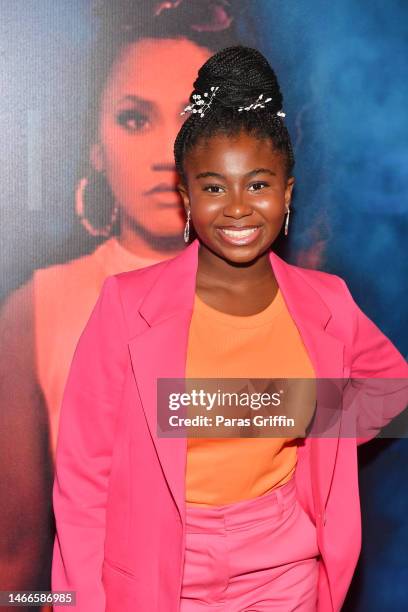 Celina Smith attends the Atlanta premiere of "Under The Influence" at Regal Atlantic Station on February 15, 2023 in Atlanta, Georgia.