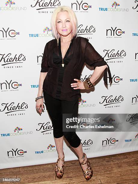 Singer Cyndi Lauper attends the Kiehl's New York City Gay Pride Party at Kiehl's Flagship Store on June 21, 2012 in New York City.