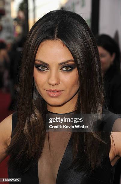 Actress Mila Kunis arrives at the Premiere of Universal Pictures' "Ted" sponsored in part by AXE Hair at Grauman's Chinese Theatre on June 21, 2012...