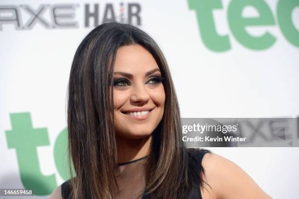 Actress Mila Kunis arrives at the Premiere of Universal Pictures' "Ted" sponsored in part by AXE Hair at Grauman's Chinese Theatre on June 21, 2012...