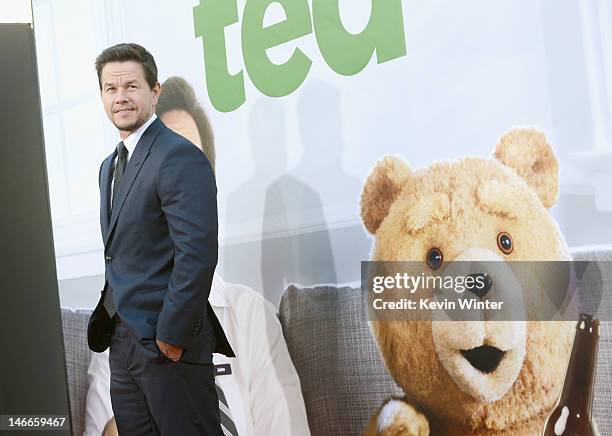 Actor Mark Wahlberg arrives at the Premiere of Universal Pictures' "Ted" sponsored in part by AXE Hair at Grauman's Chinese Theatre on June 21, 2012...