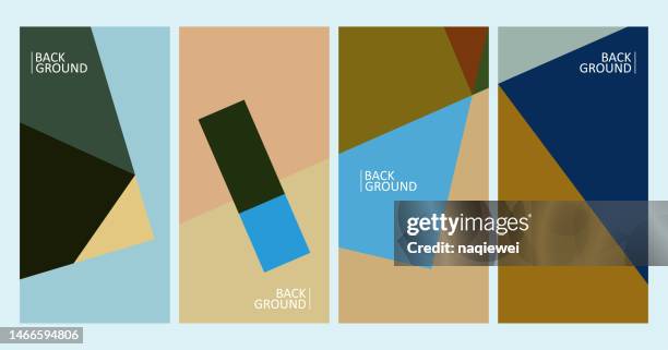 vector geometric minimalism color block abstract backgrounds,template banner cover and poster trendy collage colors for book, cover, social media story,and page layout - travel magazine cover stock illustrations