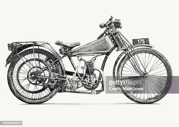 ilustraciones, imágenes clip art, dibujos animados e iconos de stock de vinatge motocicleta - vintage motorcycle