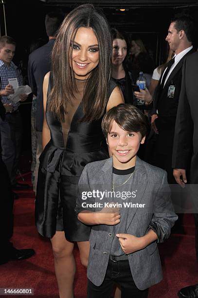 Actors Mila Kunis and Brett Manley arrive at the Premiere of Universal Pictures' "Ted" sponsored in part by AXE Hair at Grauman's Chinese Theatre on...