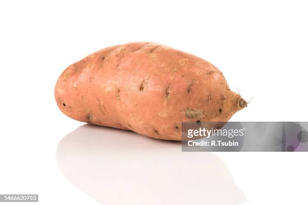 sweet potato batata on the white background isolated - kartoffelblüte nahaufnahme stock-fotos und bilder