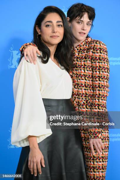 Golshifteh Farahani and Kristen Stewart attend the International Jury photocall during the 73rd Berlinale International Film Festival Berlin at Grand...