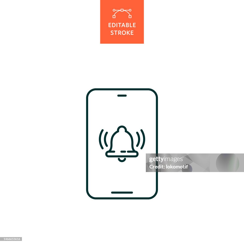 Reminder Alarm Line Icon with Editable Stroke. The Icon is suitable for web design, mobile apps, UI, UX, and GUI design.