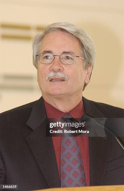 Executive Director of the Academy of Motion Picture Arts and Sciences Bruce Davis speaks prior to the unveiling of the new "American Filmmaking:...