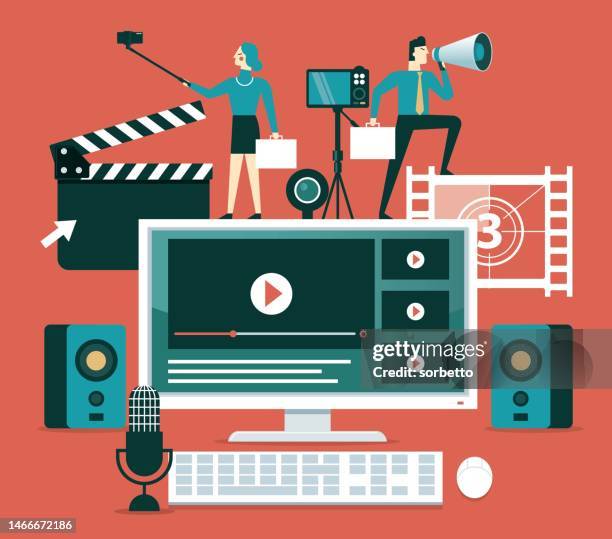 video graphic designer - home video camera stock illustrations