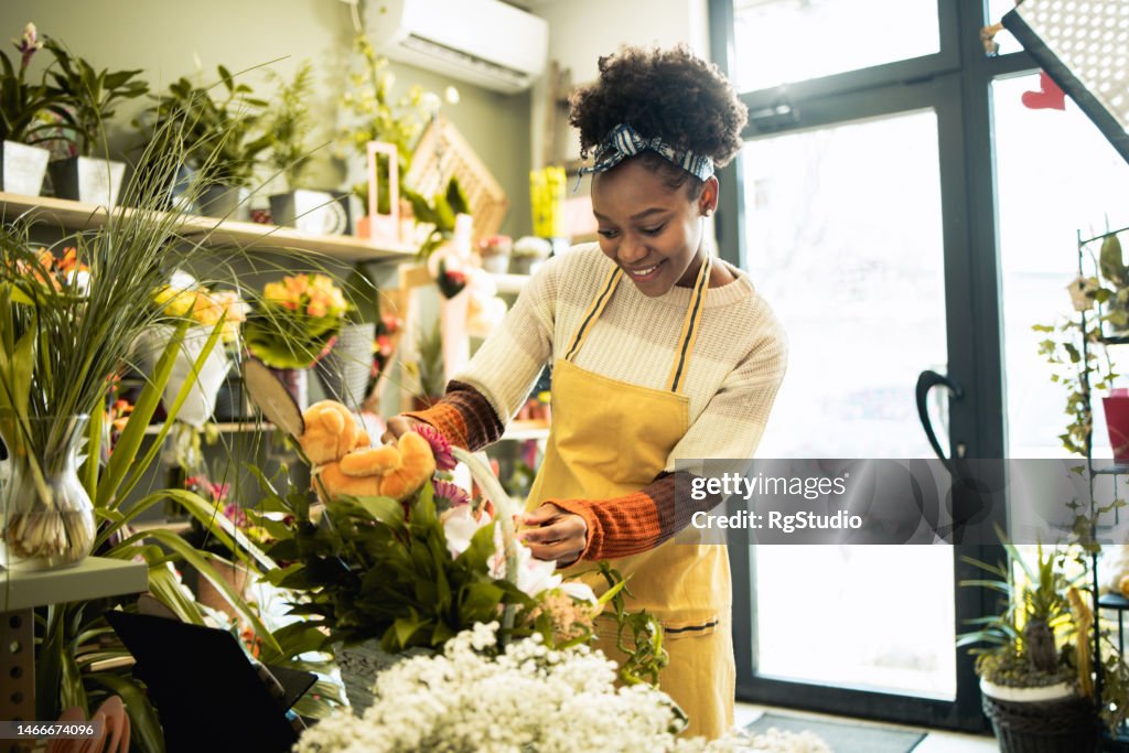 Junge weibliche florist