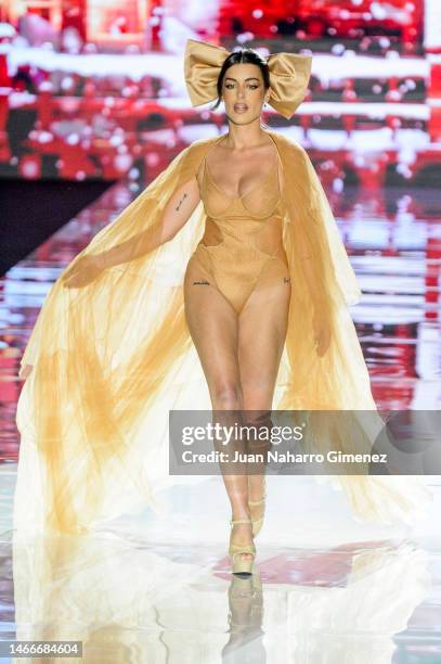 Dulceida walks the runway at the Andres Sarda fashion show during Mercedes Benz Fashion Week Madrid February 2023 edition at IFEMA on February 16,...