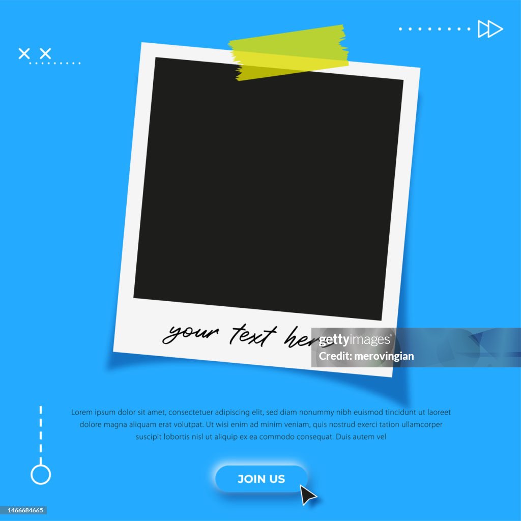 Photo frame. Digital marketing agency and corporate social media post template
