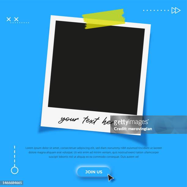 photo frame. digital marketing agency and corporate social media post template - polaroid frame stock illustrations