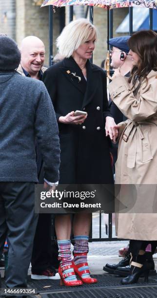 Sara Stockbridgeattends Dame Vivienne Westwood's memorial service at Southwark Cathedral on February 16, 2023 in London, England.