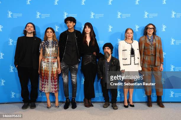 Bryce Dessner, Marisa Tomei, Evan Ellison, Anne Hathaway, Peter Dinklage, Joanna Kulig and Rebecca Miller pose at the "She Came to Me" photocall...