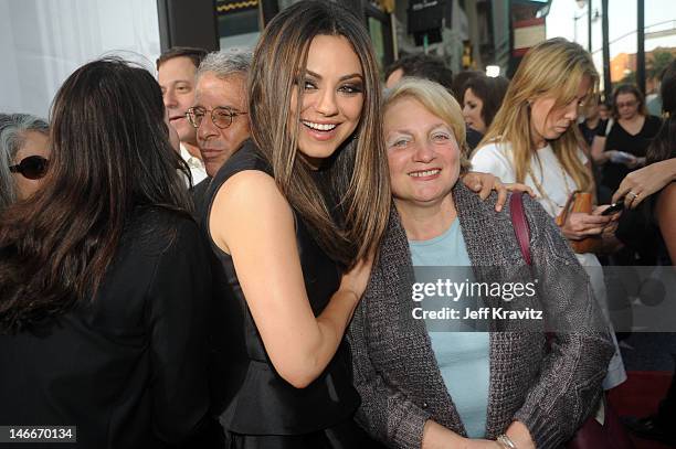 Milan Kunis and Elvira Kunis arrives for the premiere of "Ted" at Grauman's Chinese Theatre on June 21, 2012 in Hollywood, California.