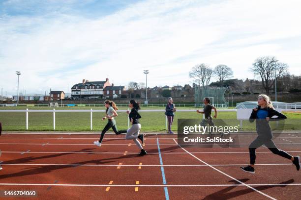 track training - team building activity stock pictures, royalty-free photos & images