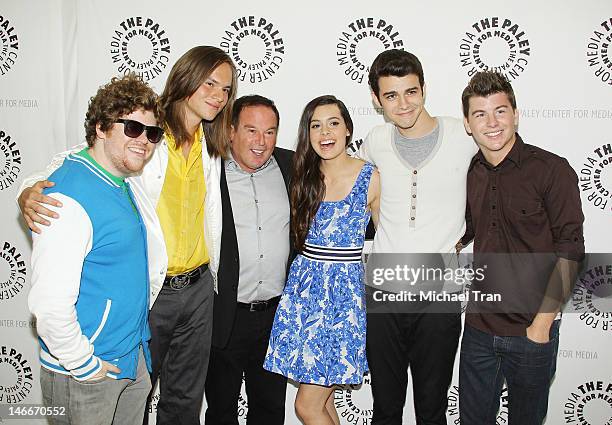 The cast of The Inbetweeners and David Janollari arrive at season 2 premiere screening of MTV's comedy series "Awkward" held at The Paley Center for...