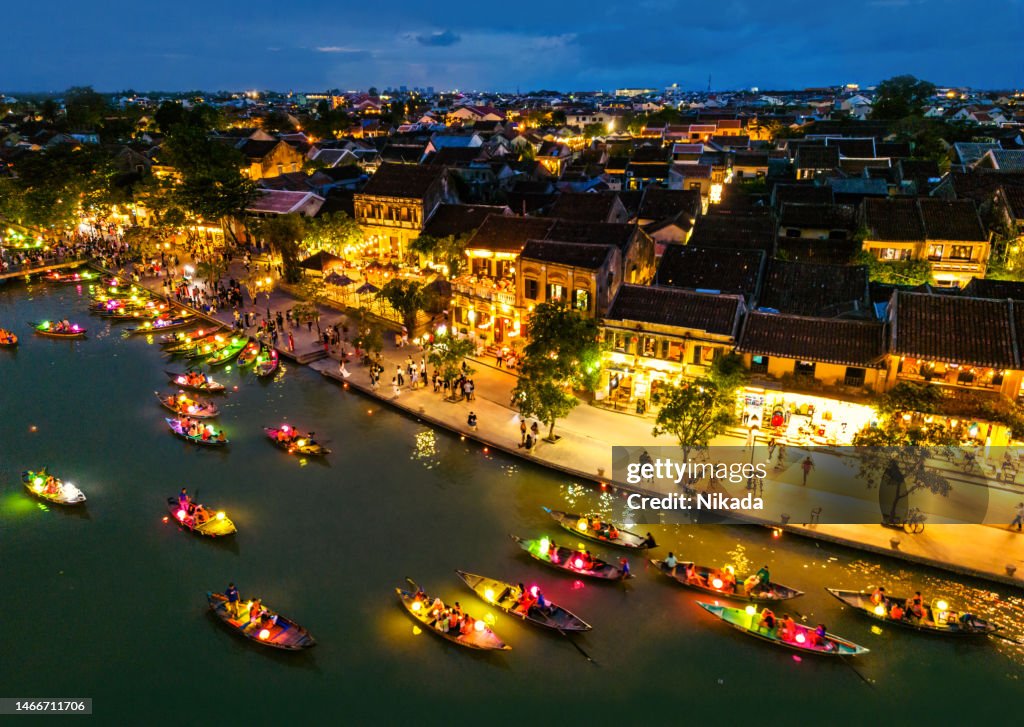 Hoi An ancient town at dusk in central Vietnam