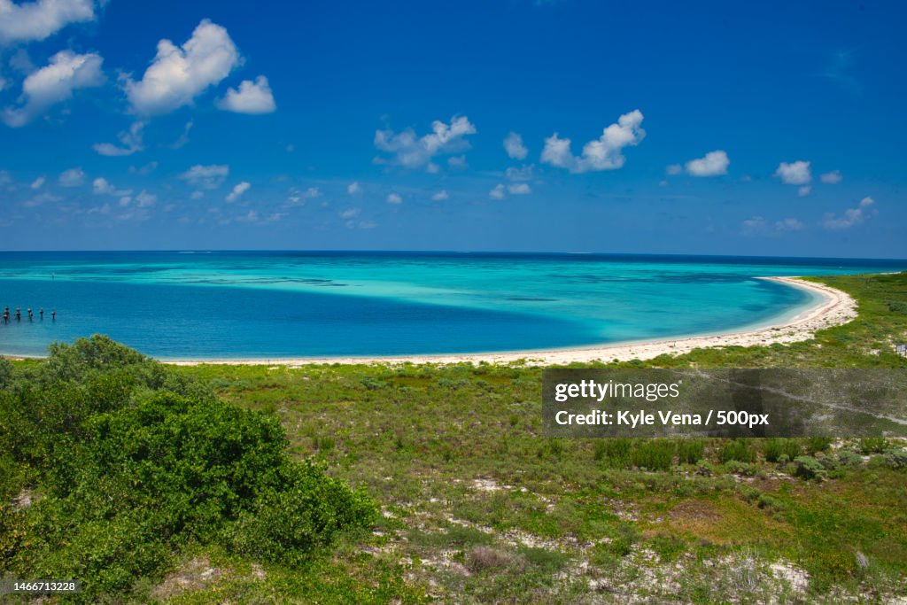 Scenic view of sea against sky,Dry Tortugas National Park,Florida,United States,USA