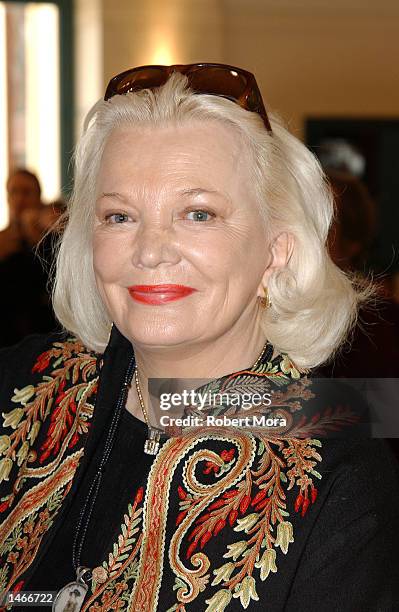 Actress Gena Rowlands attends the unveiling of the new "American Filmmaking: Behind the Scenes" postage stamp at Fairbanks Center for Motion Picture...