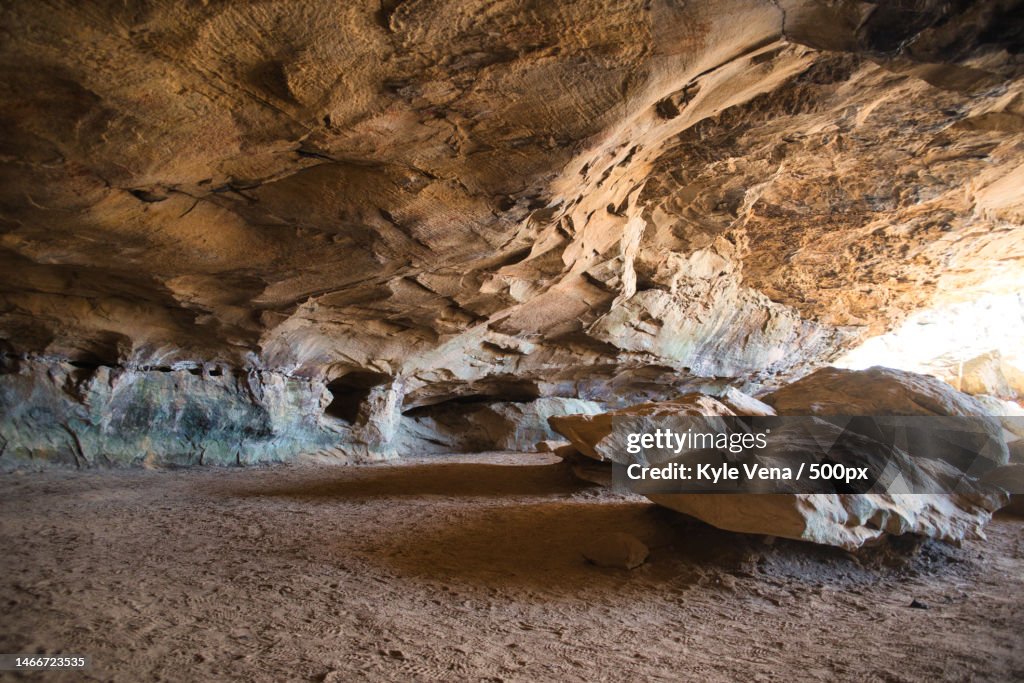 Scenic view of rock formation in cave,Petit Jean State Park,United States,USA