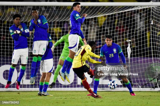 Colombia's Alexis Castillo during the CONMEBOL South American U-20 Colombia tournament match between Colombia and Brazil, in Bogota, Colombia on...