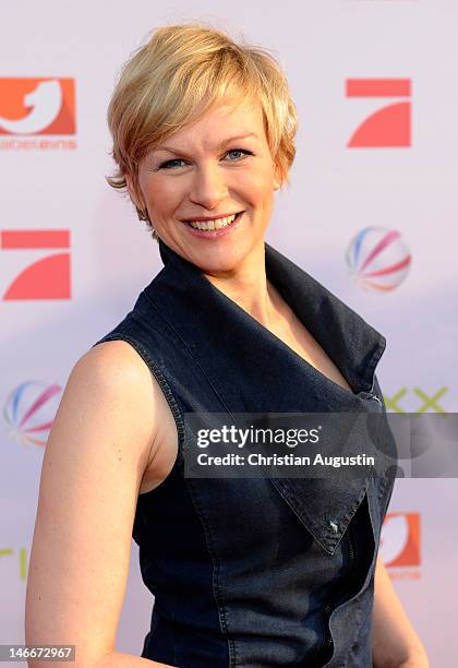 Karen Heinrichs attends photocall of ProSiebenSat.1 press conference at Hamburg Cruise Center on June 20, 2012 in Hamburg, Germany.