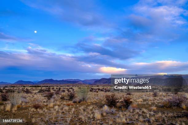 south africa, western cape province, clouds over desert landscape of great karoo at dusk - the karoo stock pictures, royalty-free photos & images