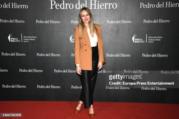 Esmeralda Moya poses at the Pedro del Hierro photocall at Mercedes Benz Fashion Week Madrid on February 16 in Madrid, Spain.