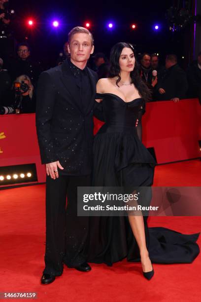 Matthias Schweighofer and Ruby O. Fee attend the "She Came to Me" premiere and Opening Ceremony red carpet during the 73rd Berlinale International...