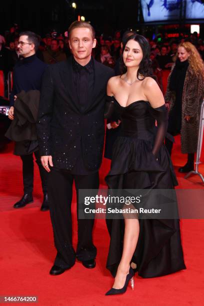 Matthias Schweighofer and Ruby O. Fee attend the "She Came to Me" premiere and Opening Ceremony red carpet during the 73rd Berlinale International...