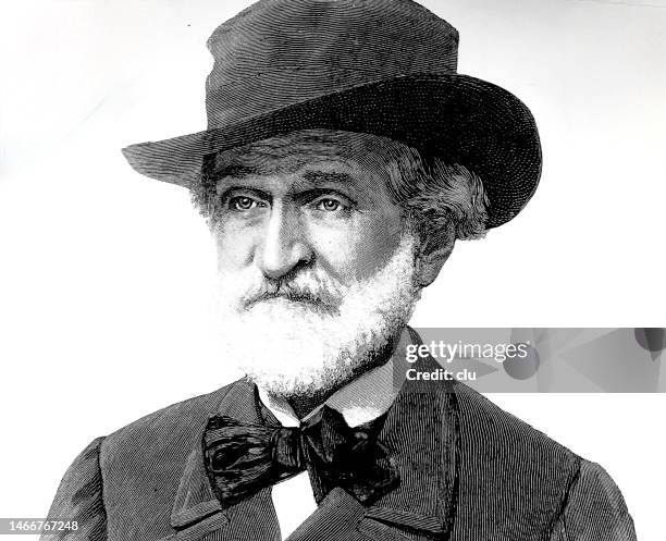 giuseppe verdi, italian composer - giuseppe verdi stock illustrations