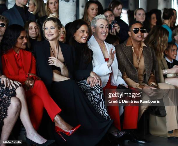 Mindy Kaling, Kate Hudson, Katie Holmes, Alan Cumming and Don Lemon sit front row at the Michael Kors Collection Fall/Winter 2023 Runway Show on...