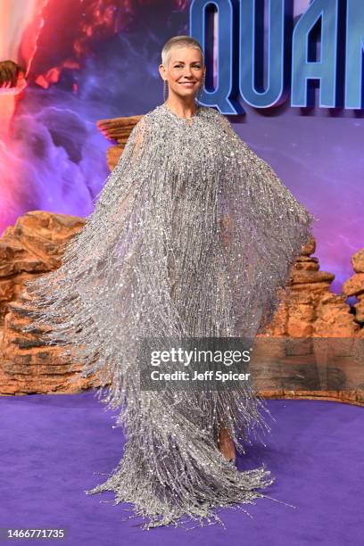 Evangeline Lilly attends the "Ant-Man And The Wasp: Quantumania" UK Gala Screening at BFI IMAX Waterloo on February 16, 2023 in London, England.