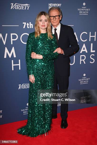 Aimee Lou Wood and Bill Nighy attend the Newport Beach Film Festival UK Honours 2023 at The Londoner Hotel on February 16, 2023 in London, England.