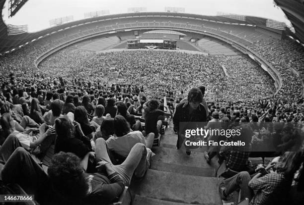 30th MAY: View of music fans at RFK Stadium in Washington DC, USA during a concert by American rock band Aerosmith on 30th May 1976.
