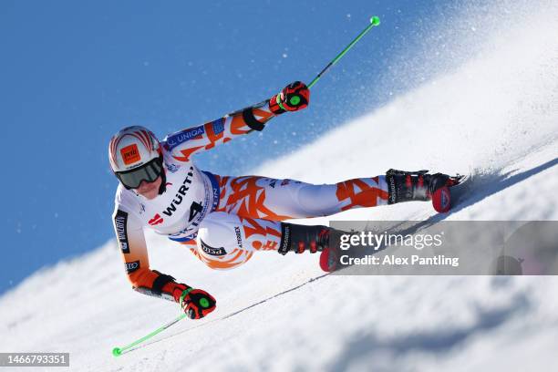 Petra Vlhova of Slovakia competes in Women's Giant Slalom at the FIS Alpine World Ski Championships on February 16, 2023 in Meribel, France.