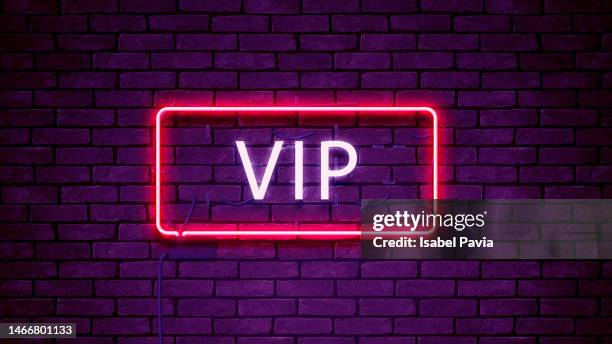 vip message in neon lights - vip stock-fotos und bilder