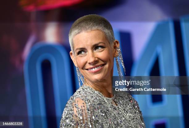 Evangeline Lilly attends the UK Gala Screening of Marvel's Ant-Man and the Wasp: Quantumania, at BFI IMAX Waterloo on February 16, 2023 in London,...