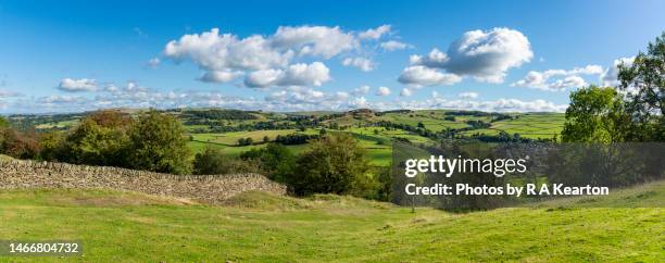 beautiful day in the hills around rainow, cheshire, england - rural scene stock pictures, royalty-free photos & images