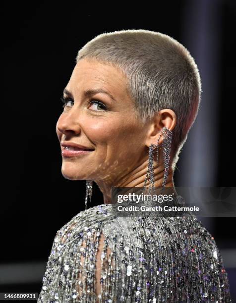 Evangeline Lilly attends the UK Gala Screening of Marvel's Ant-Man and the Wasp: Quantumania, at BFI IMAX Waterloo on February 16, 2023 in London,...
