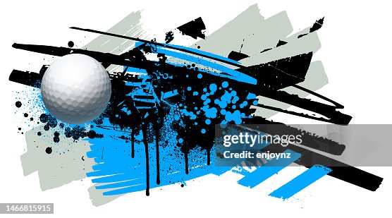 Blue Golf ball grunge splatter vector Blue Golf ball grunge splatter vector