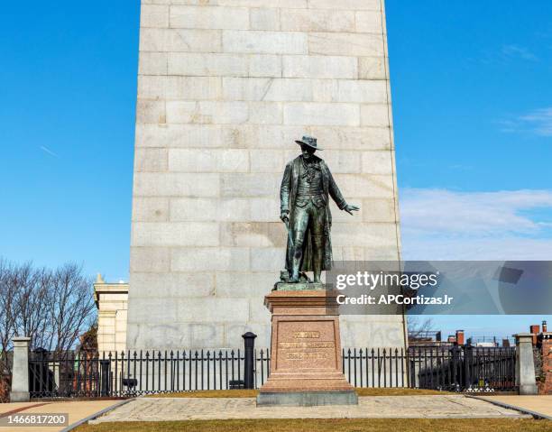 the bunker hill monument - charlestown - boston massachusetts. - army 1775 stock pictures, royalty-free photos & images