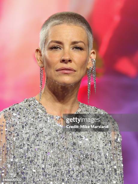 Evangeline Lilly attends the "Ant-Man And The Wasp: Quantumania" UK Gala Screening at BFI IMAX Waterloo on February 16, 2023 in London, England.