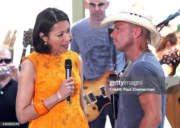 Ann Curry and Kenny Chesney on NBC's "Today" at Rockefeller Plaza on June 22, 2012 in New York City.