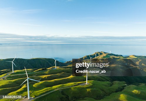 Malerische Landschaft, Windmühlenturbinen. Malerische Landschaft, Windmühlenturbinen.