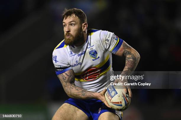 Daryl Clark of Warrington during the Betfred Super League between Warrington Wolves and Leeds Rhinos at The Halliwell Jones Stadium on February 16,...